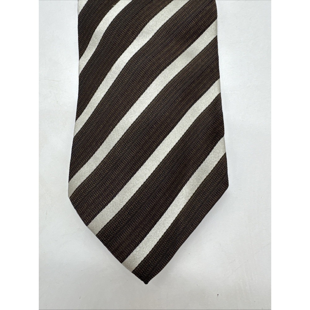 Mondo di Marco Brown Striped Silk Tie - 60"‎ X 3.5"